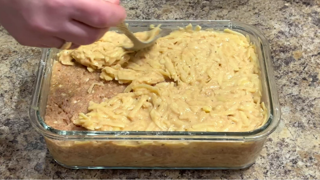 Картофельный пирог с курицей и сыром