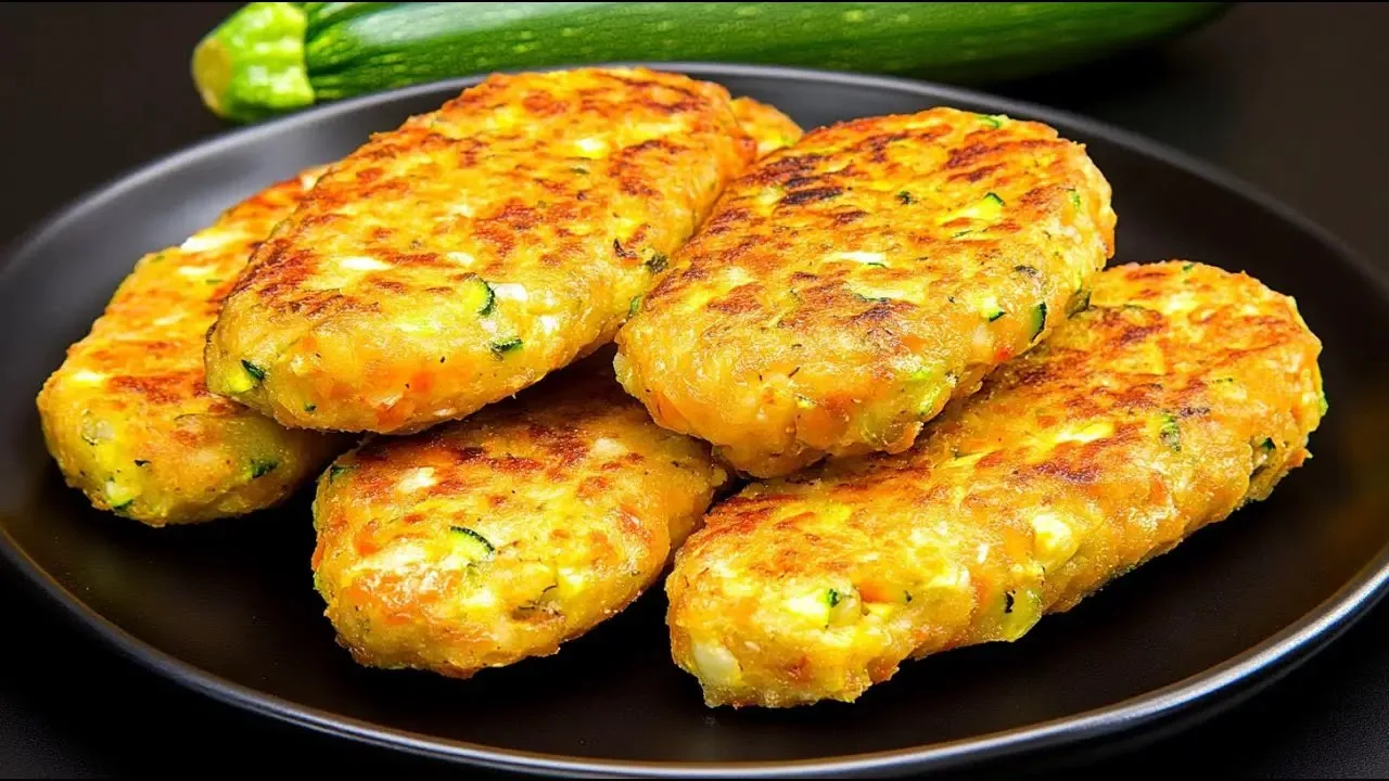 Постные оладьи из кабачков с овсяными хлопьями!